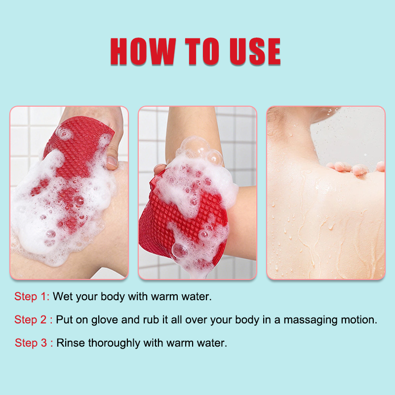 Soft Moisturizing Oil-Control Exfoliating Body Red Gloves Cleanser Bath Towel Back Scrubbing Shower Gadget for Men Women