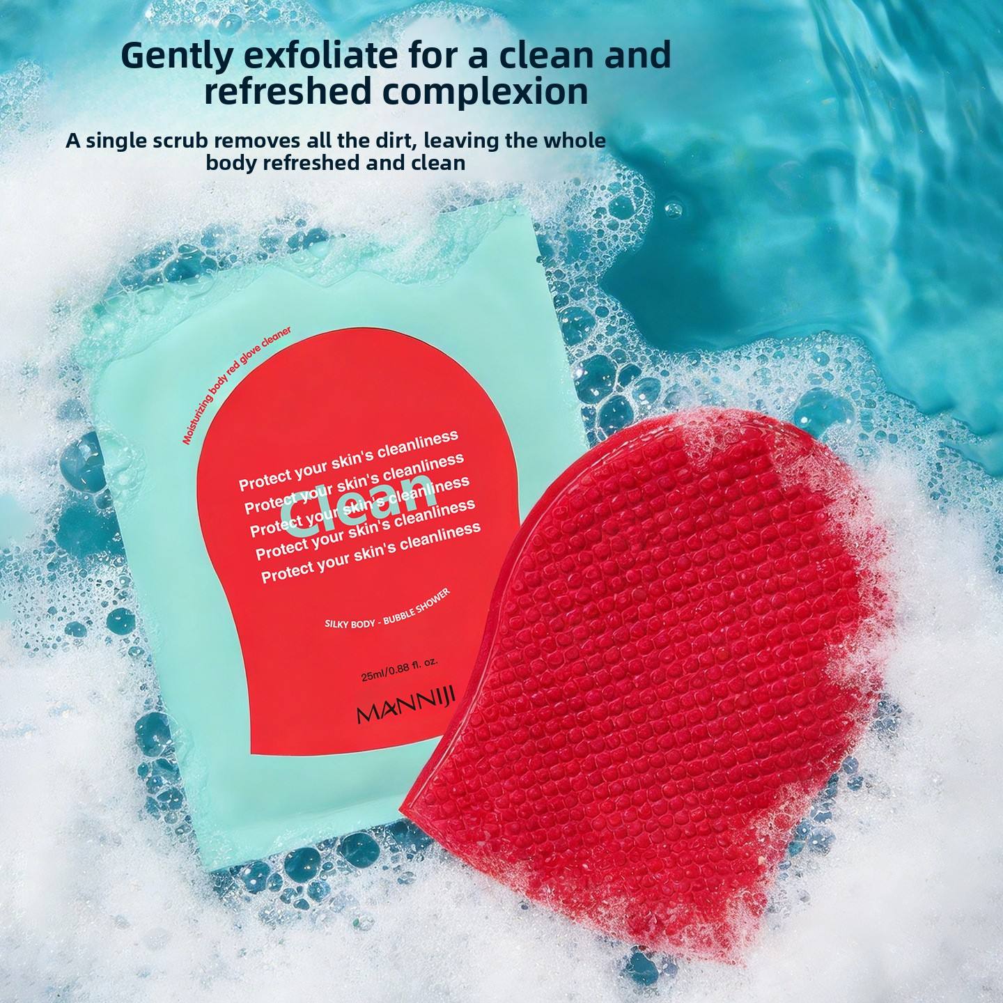 Soft Moisturizing Oil-Control Exfoliating Body Red Gloves Cleanser Bath Towel Back Scrubbing Shower Gadget for Men Women